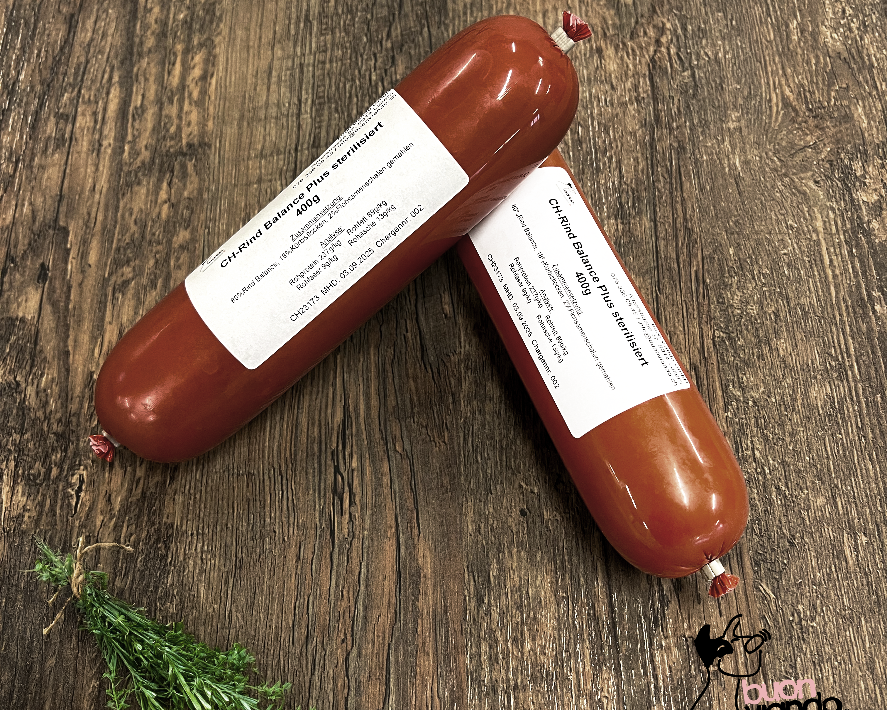 Unsere BARF-Alternative: Die sterilisierte Balance Plus Wurst